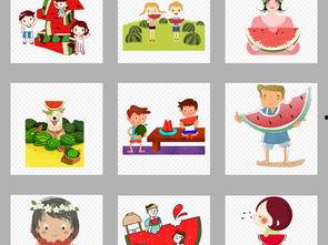 画画素材q版吃瓜,夏日清凉一“瓜”